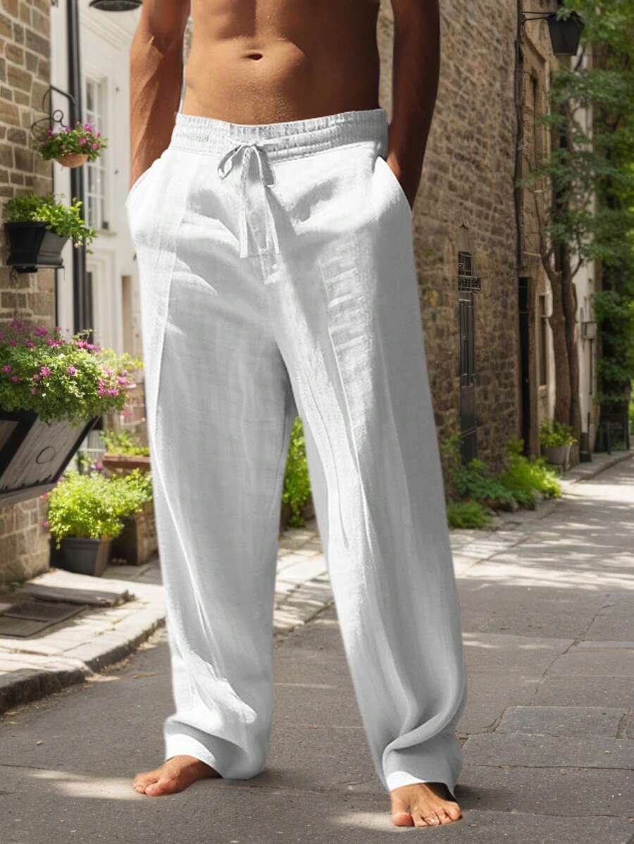 Mathis | Lightweight linen trousers with drawstring