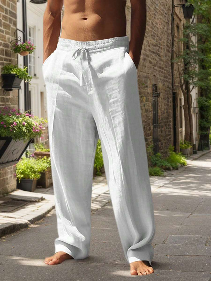 Mathis | Lightweight linen trousers with drawstring