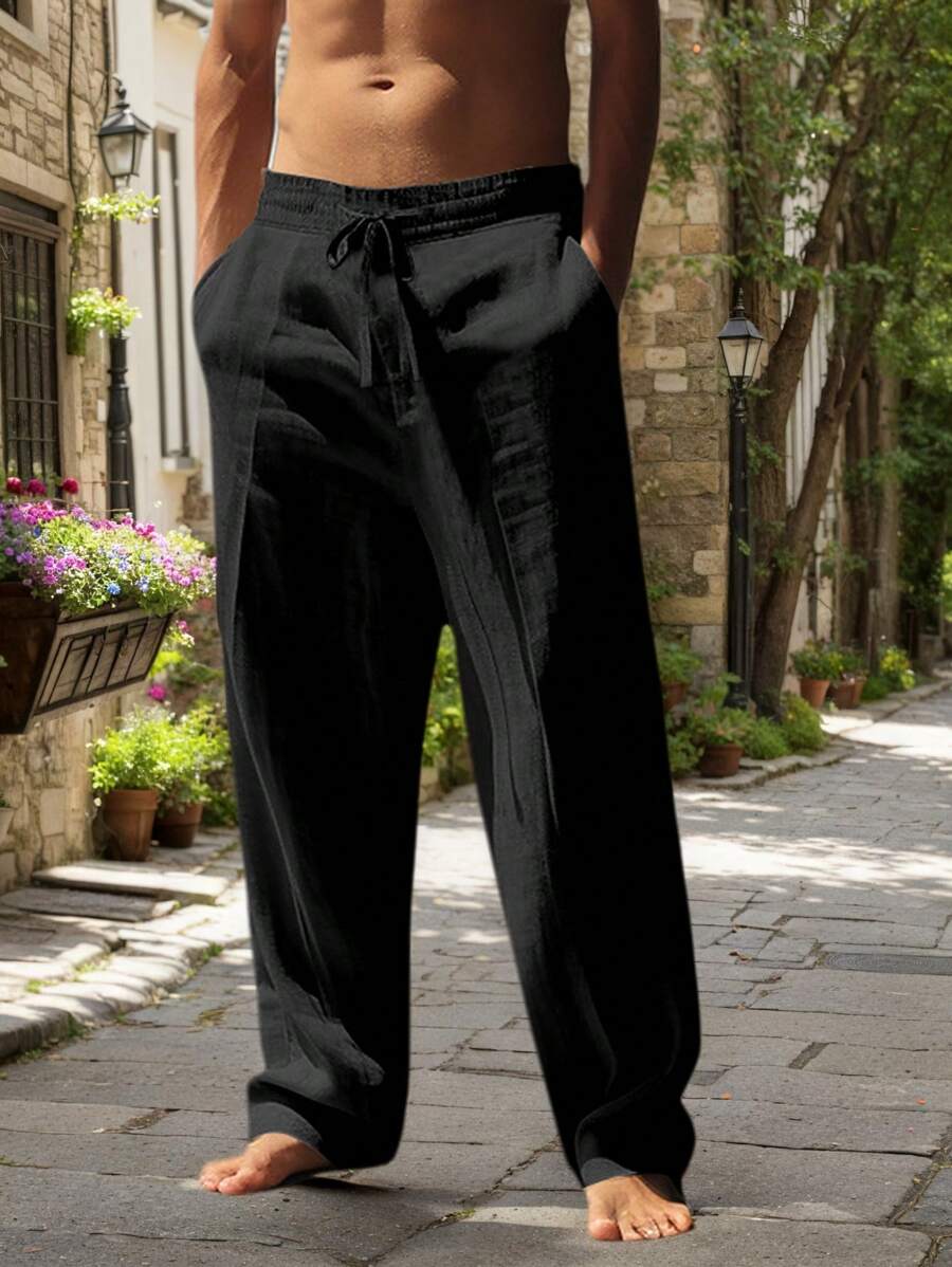 Mathis | Lightweight linen trousers with drawstring