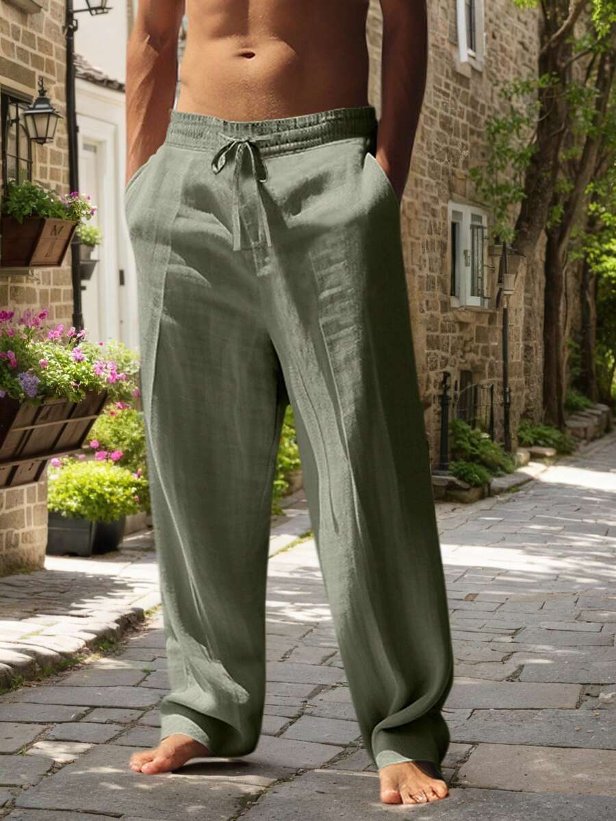 Mathis | Lightweight linen trousers with drawstring