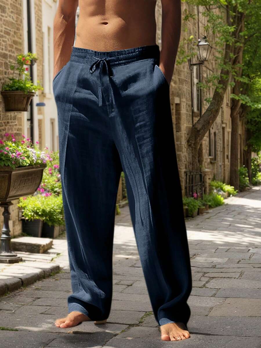 Mathis | Lightweight linen trousers with drawstring