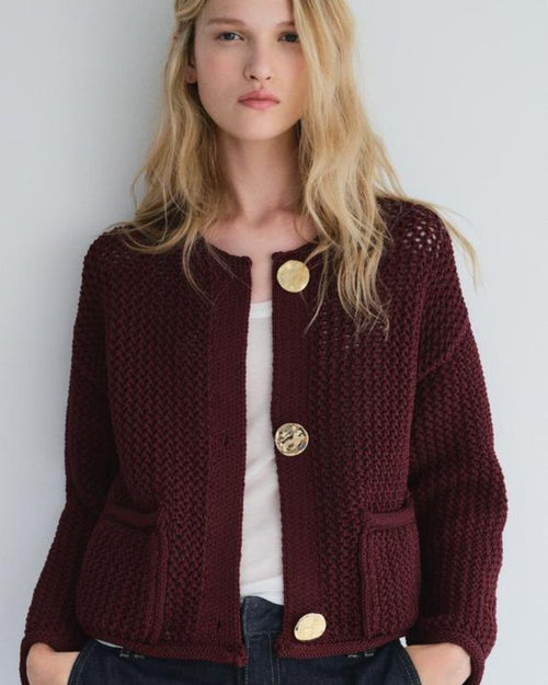 SIRA - BURGUNDY CARDIGAN