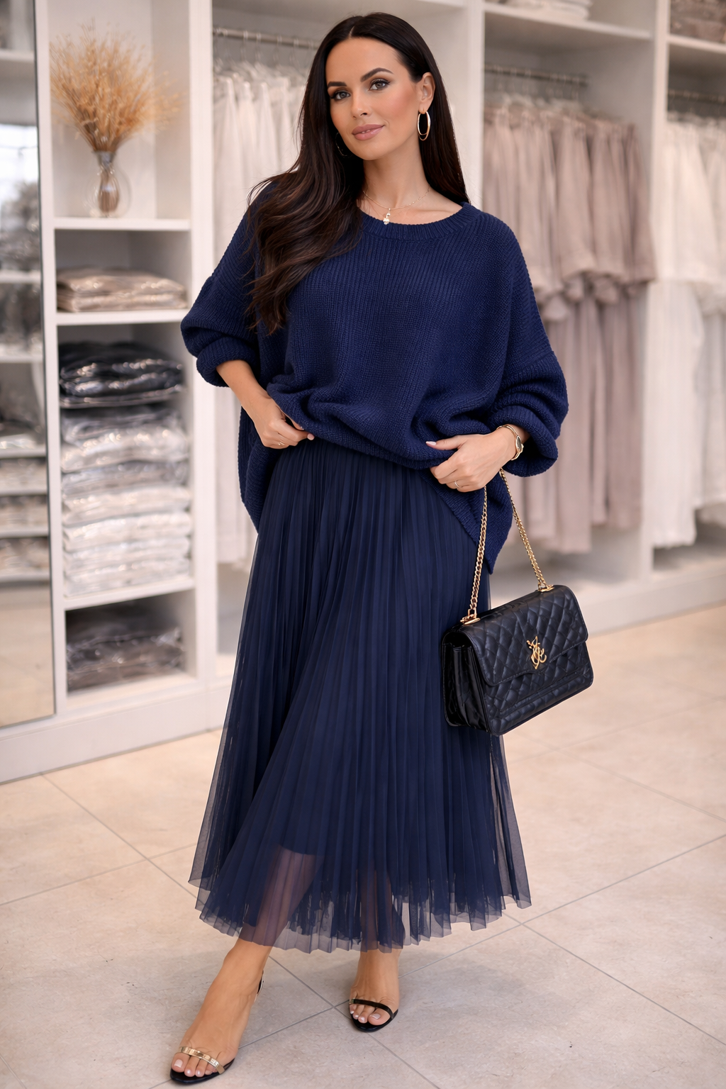 Grace - Elegant Knit & Pleated Skirt Co-Ord