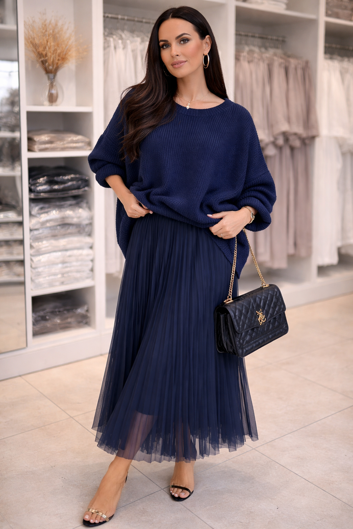 Grace - Elegant Knit & Pleated Skirt Co-Ord