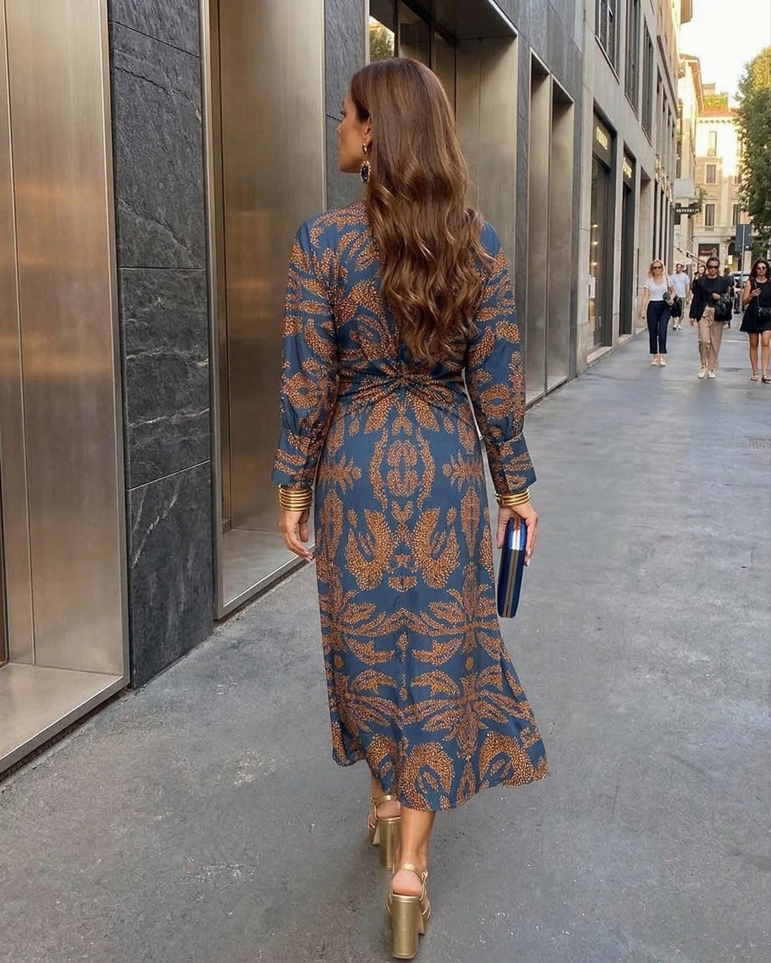 ISABELLE – ELEGANT MIDI DRESS WITH WAIST KNOT