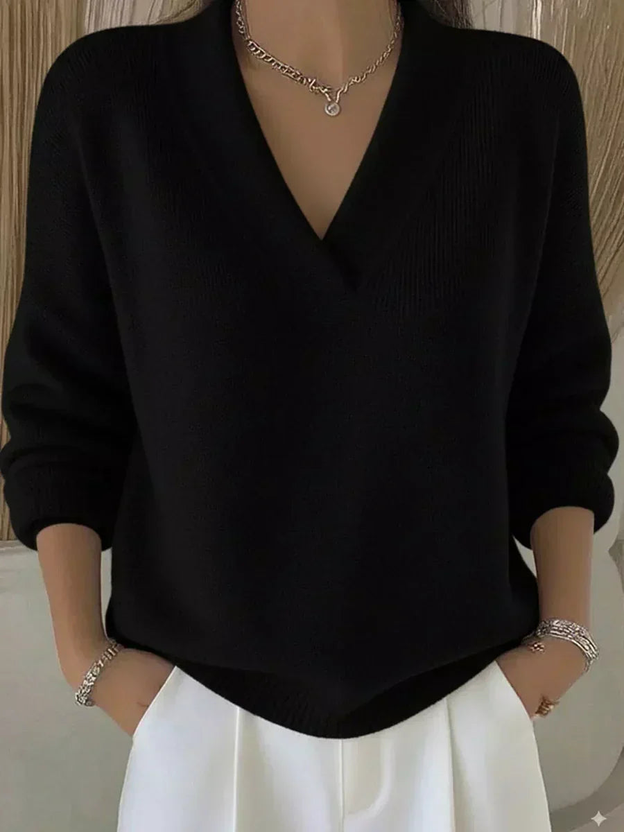 Vivelle | Relaxed V-Neck Jumper