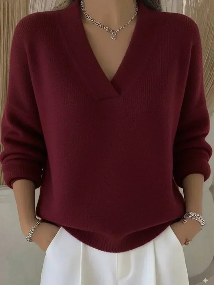 Vivelle | Relaxed V-Neck Jumper