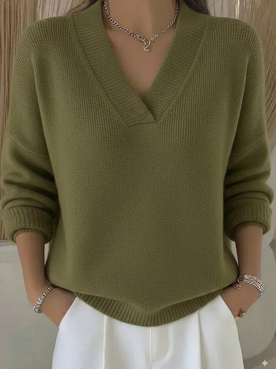 Vivelle | Relaxed V-Neck Jumper