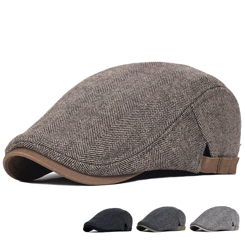 Cadre Dore | Modern Men’s Cap with Herringbone Pattern