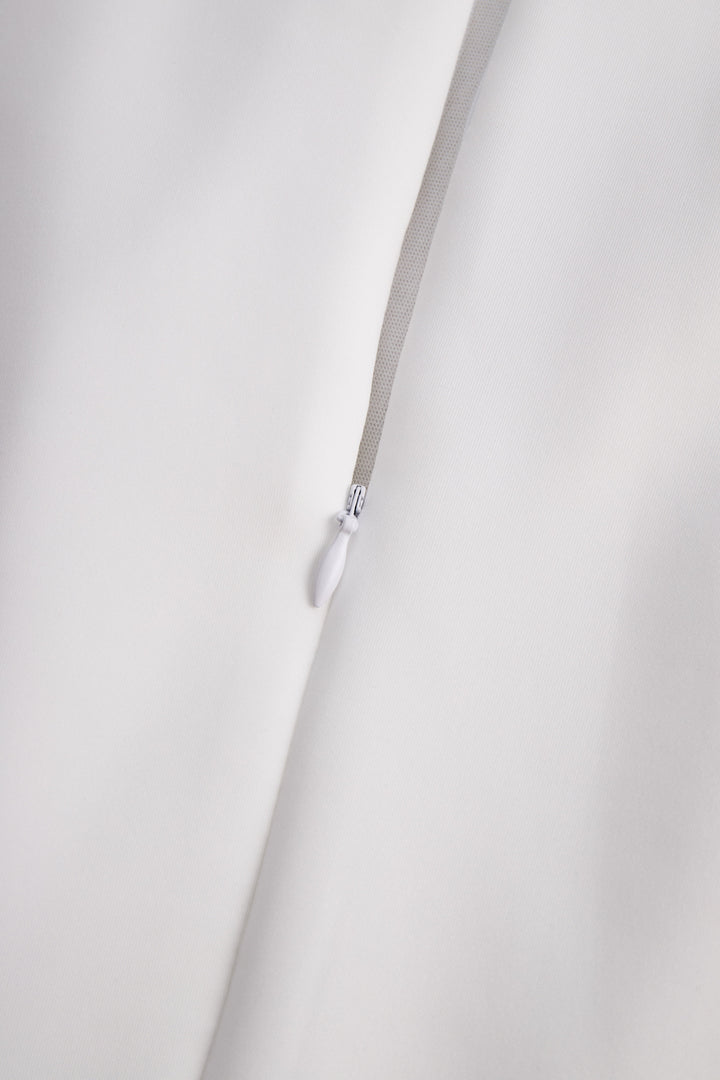 Elegant White Tailored Wrap Dress