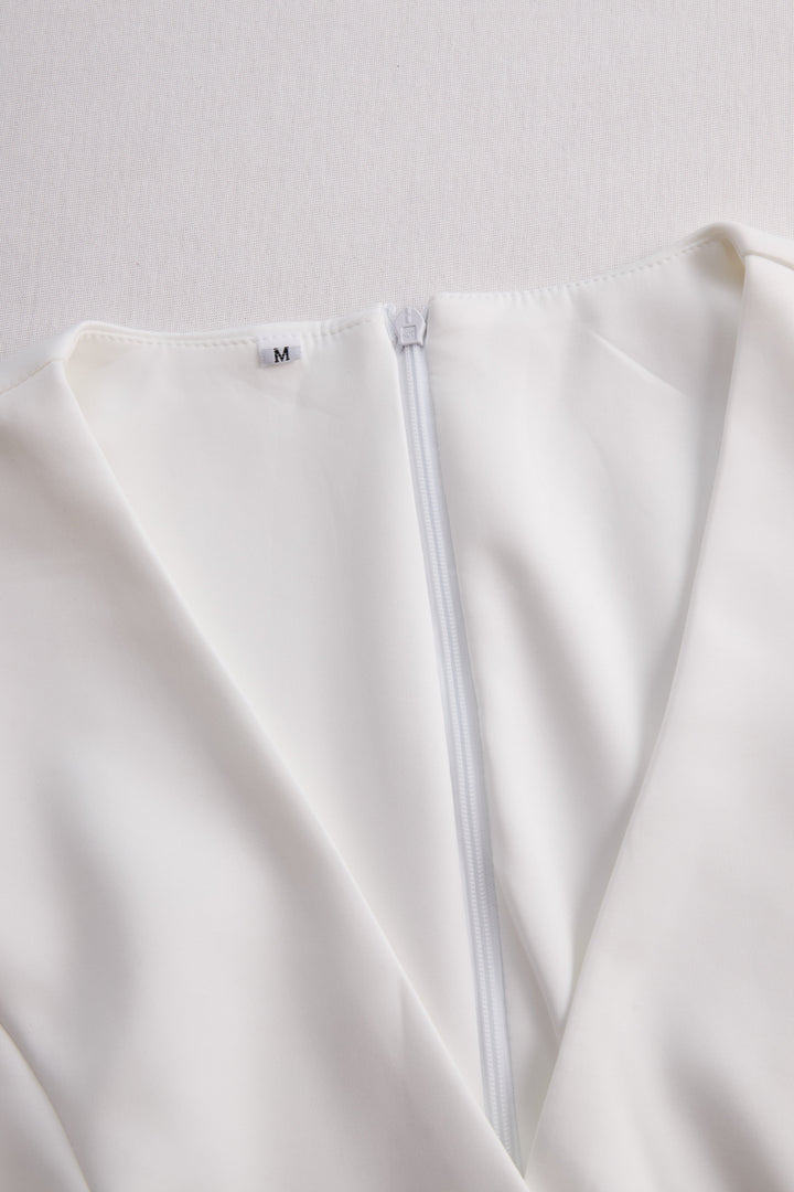 Elegant White Tailored Wrap Dress