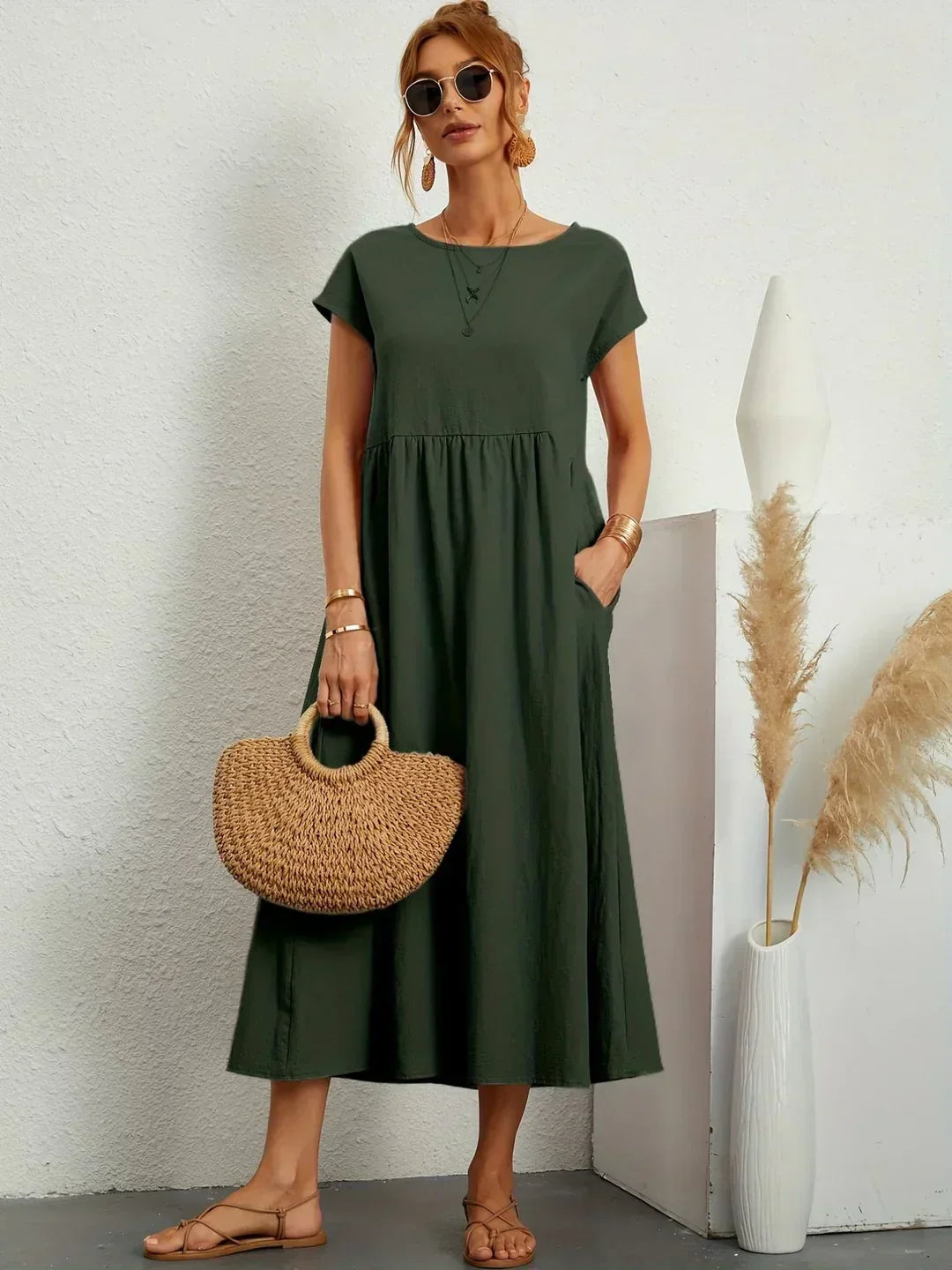 Gabrielle - Effortless Elegance Flowing Midi Dress