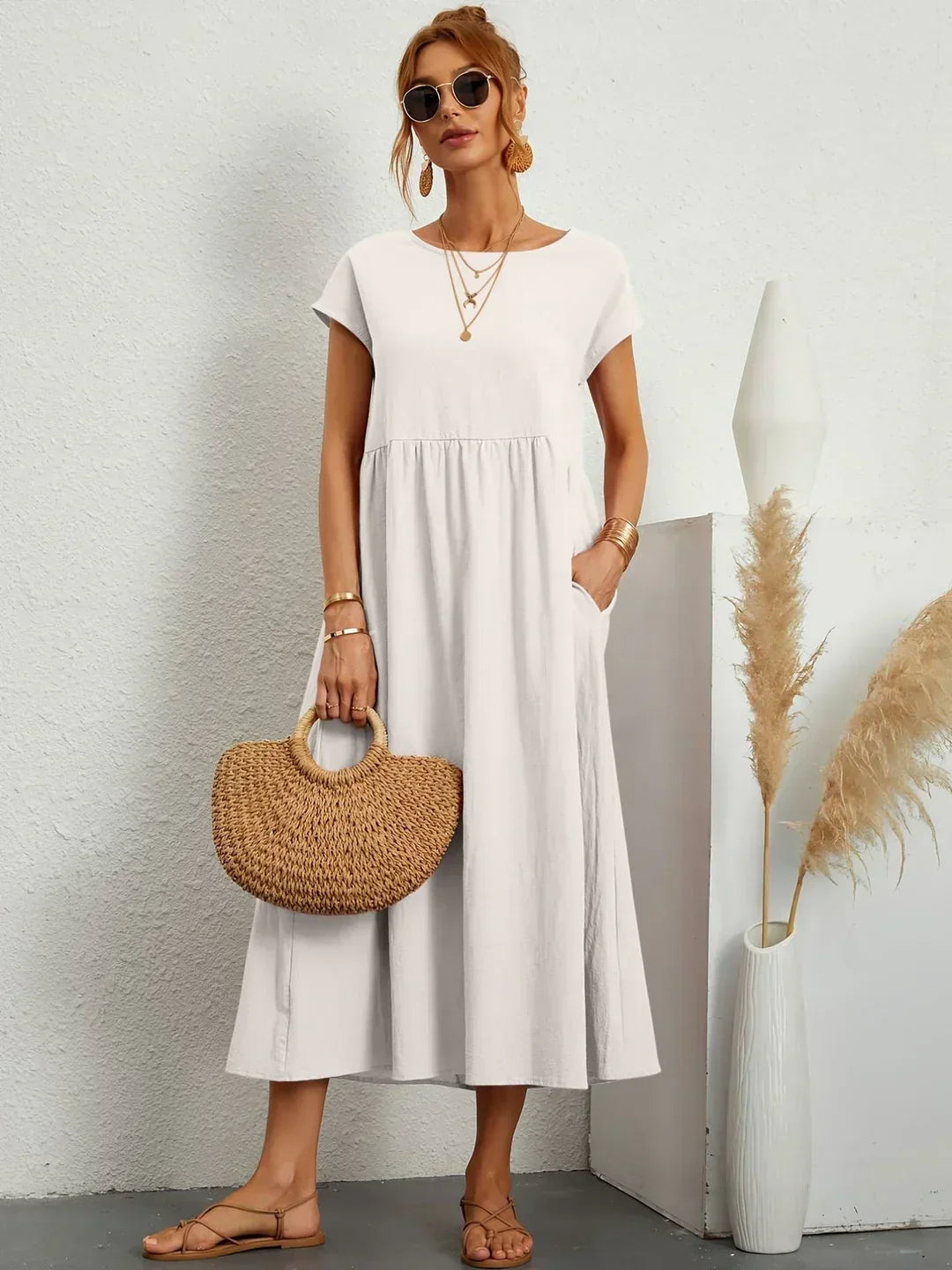Gabrielle - Effortless Elegance Flowing Midi Dress