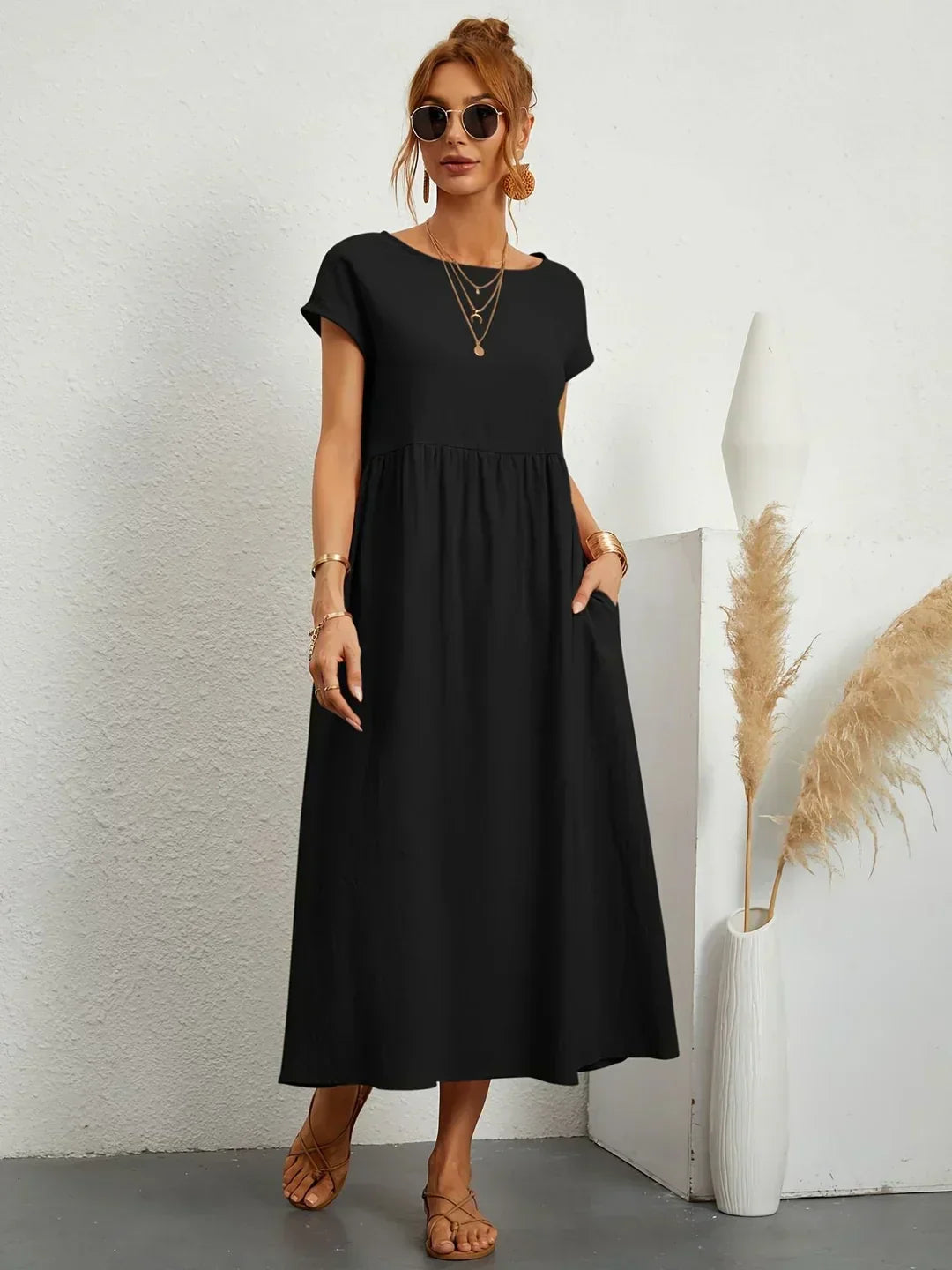 Gabrielle - Effortless Elegance Flowing Midi Dress