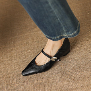 Tamsin | Pointed-Toe Mary Jane Flat