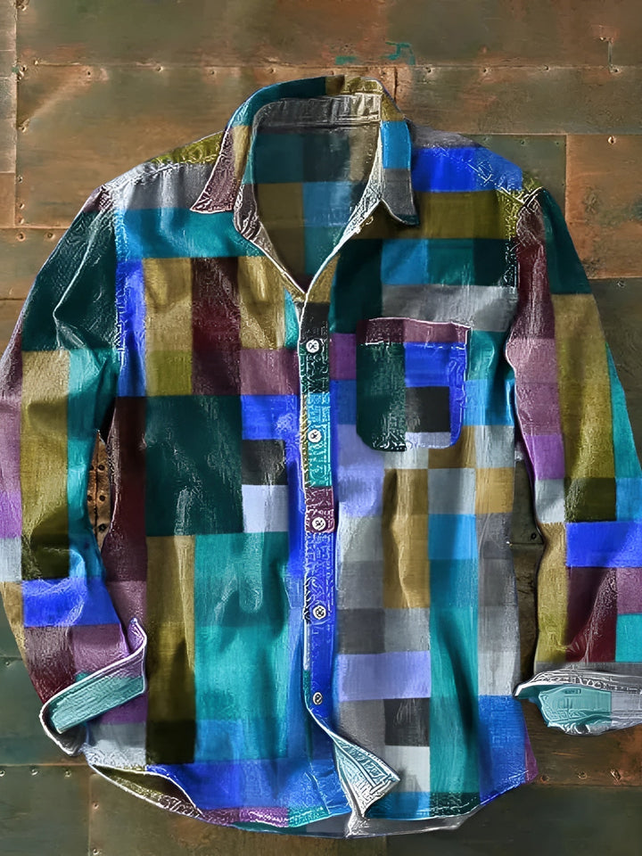 High-quality patchwork shirt – Unique style and comfortable fit