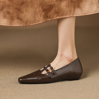 Ceyla | Brogued Double-Strap Mary Jane Flat