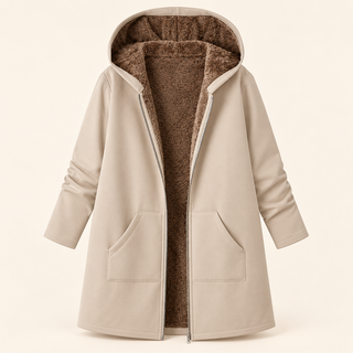 Evelyn | Cozy Sherpa-Lined Hooded Coat
