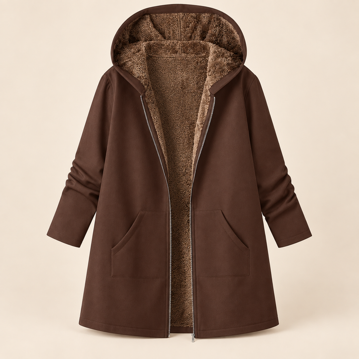 Evelyn | Cozy Sherpa-Lined Hooded Coat