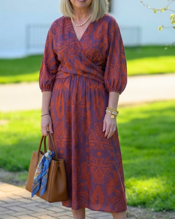 ISABELLE – ELEGANT MIDI DRESS WITH WAIST KNOT