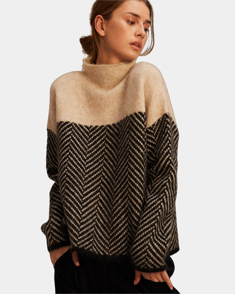 MALENE - COTTON TURTLENECK SWEATER