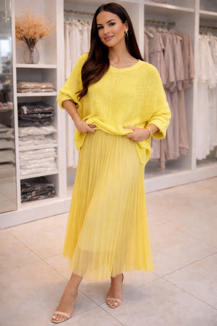 Grace - Elegant Knit & Pleated Skirt Co-Ord