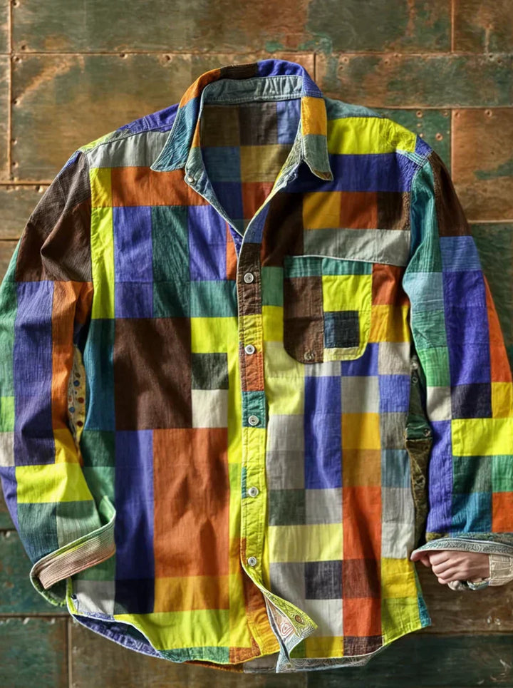 High-quality patchwork shirt – Unique style and comfortable fit