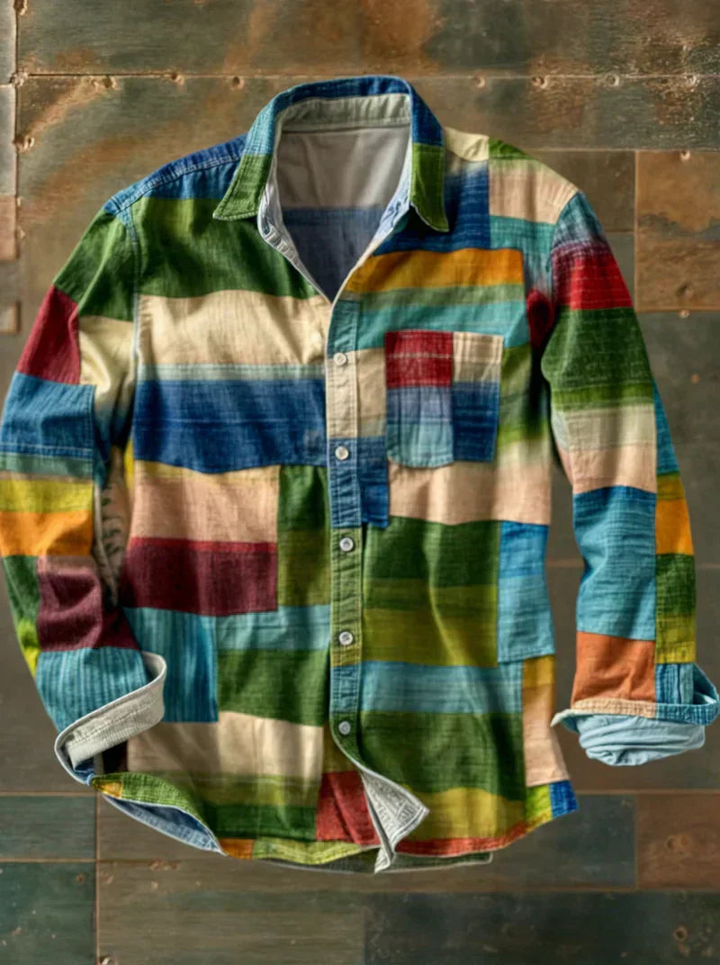 High-quality patchwork shirt – Unique style and comfortable fit