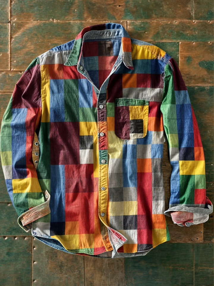 High-quality patchwork shirt – Unique style and comfortable fit
