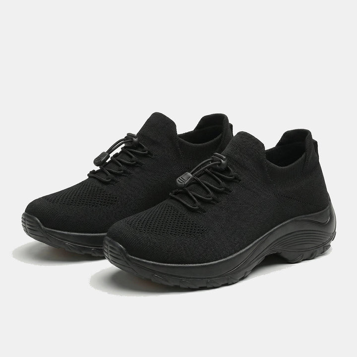 Linda – Orthopedic Knit Fabric Shoes in Green & Black