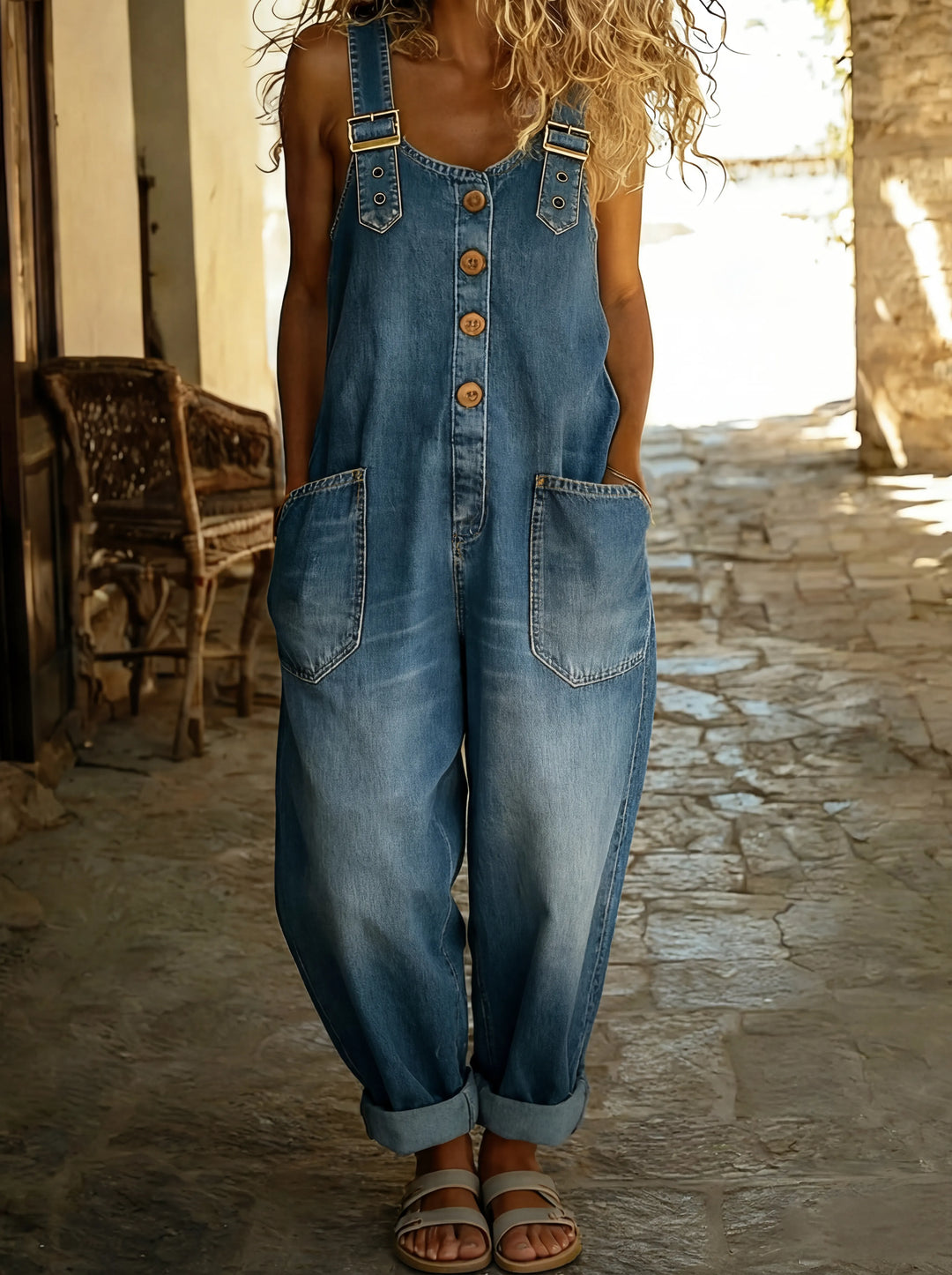 Sophia™ | Easy Fit Denim Jumpsuit – All-Day Comfort
