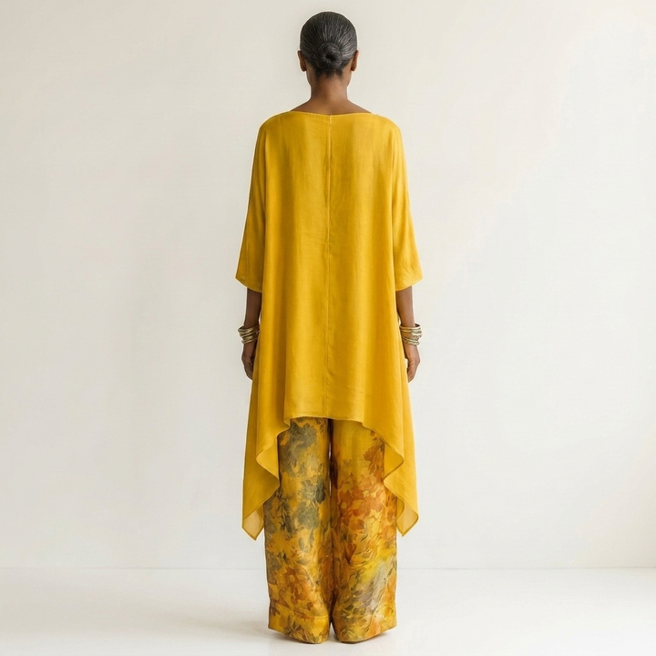 Cariola | Silk Two-Piece Set with Asymmetric Tunic