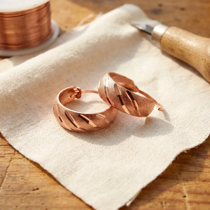 Facet Copper Earrings