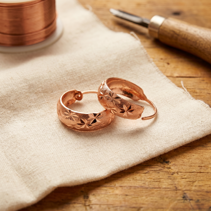 Starburst Copper Earrings