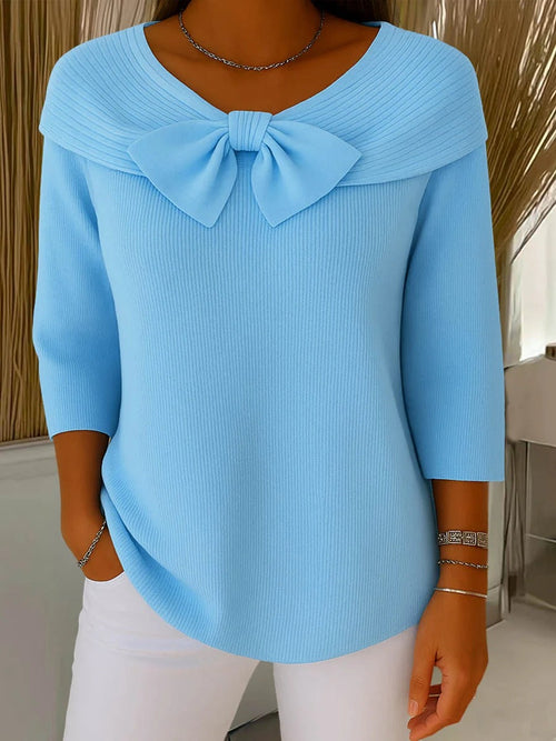 Tivella | Jumper with Bow and Round Neckline