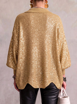 Karina | Oversized Collared Button Cardigan