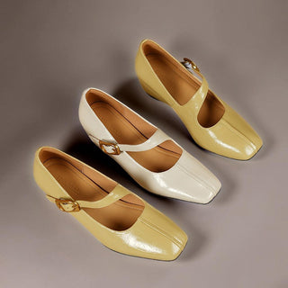 Viora | Genuine Leather Mary Jane Heels
